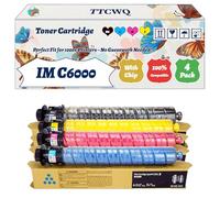 TTCWQ Compatible for Ricoh IM C6000 Toner Cartridge Work for Ricoh IM C4500 C5500 C6000 Printers, with Chip, High Yield 41000 Pages, High-Definition Printing (4-Pack BK/C/M/Y)