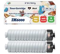 TTCWQ Compatible for Ricoh IM6000 Toner Cartridge Work for Ricoh Aficio M 4000 Series M 5000 Series M 6000 Series MP 4054 ASP MP 4054 AZSP MP 4054 Printers (2-Pack Black)