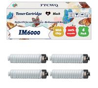 TTCWQ Compatible for Ricoh IM6000 Toner Cartridge Work for Ricoh MP 5055 ASP MP 5055 Series MP 5055 SP MP 5055 SP TE MP 5055 Printers (4 Pack Black)