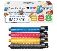 TTCWQ Compatible for Ricoh IMC2510 Toner Cartridge Work for Ricoh IM C 2010 IM C 2010 A IM C 2510 Printers, with Chip, High Yield 16500 Pages, High-Definition Printing (4-Pack BK/C/M/Y)