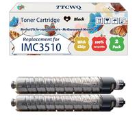 TTCWQ Compatible for Ricoh IMC3510 Toner Cartridge Work for Ricoh IM C 3010 IM C 3010 A IM C 3510 IM C 3510 A IM C 3510 Printers (2 Pack Black)