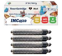 TTCWQ Compatible for Ricoh IMC4510 Toner Cartridge Work for Ricoh IM C 4510 IM C 4510 A IM C 4510 SD IM C 5510 IM C 5510 A IM C 6010 IM C 6010 Printers (4 Pack Black)