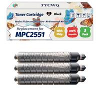TTCWQ Compatible for Ricoh MPC2551 Toner Cartridge Work for Ricoh Aficio MPC2051 Aficio MPC2051AD Aficio MPC2551 Aficio Printers (3 Pack Black)