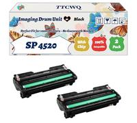 TTCWQ Compatible for Ricoh SP 4520 Imaging Drum Unit Work for Ricoh Aficio MP 401SPF MP 402SPF SP 4520DN MP 402SPF Printers, with Chip, High Yield 50000 Pages, High-Definition Printing (2-Pack Black)