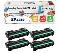 TTCWQ Compatible for Ricoh SP 4520 Imaging Drum Unit Work for Ricoh Aficio MP 401SPF MP 402SPF SP 4520DN MP 402SPF Printers, with Chip, High Yield 50000 Pages, High-Definition Printing (4 Pack Black)
