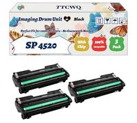 TTCWQ Compatible for Ricoh SP 4520 Imaging Drum Unit Work for Ricoh Aficio MP 401SPF MP 402SPF SP 4520DN MP 402SPF Printers, with Chip, High Yield 50000 Pages, High-Definition Printing (3 Pack Black)