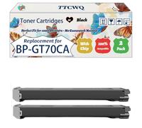 TTCWQ Compatible for Sharp BP-GT70CA Toner Cartridges Work for Sharp BP-50C26 BP-50C31 BP-50C36 BP-50C45 BP-50C55 Printers (2 Pack Black)