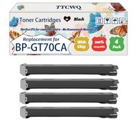 TTCWQ Compatible for Sharp BP-GT70CA Toner Cartridges Work for Sharp BP-70C31 BP-70C36 BP-70C45 BP-70C55 BP-70C65 Printers, with Chip, High Yield 40000 Pages, High-Definition Printing (4 Pack Black)