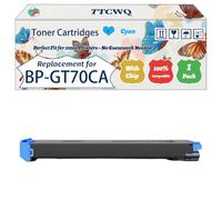 TTCWQ Compatible for Sharp BP-GT70CA Toner Cartridges Work for Sharp BP-70C31 BP-70C36 BP-70C45 BP-70C55 BP-70C65 Printers, with Chip, High Yield 40000 Pages, High-Definition Printing (1 Pack Cyan)