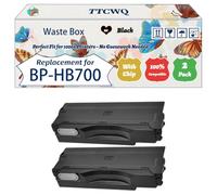 TTCWQ Compatible for Sharp BP-HB700 Waste Box Work for Sharp BP-50C26 BP-50C31 BP-50C36 BP-50C45 BP-50C55 BP-50C65 Printers, with Chip, High Yield 50000 Pages, High-Definition Printing (2-Pack Black)