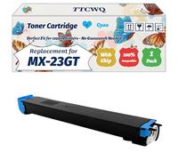 TTCWQ Compatible for Sharp MX-23GT MX23GT Toner Cartridge Work for Sharp MX-2614N MX-2616N MX-3111U MX-3114N Printers, with Chip, High Yield 15000 Pages, High-Definition Printing (1 Pack Cyan)