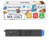 TTCWQ Compatible for Sharp MX-23GT MX23GTBA MX23GTCA MX23GTMA MX23GTYA Toner Cartridge Work for Sharp MX-2010U MX-2310U MX-2614N Printers (1 Pack Cyan)