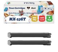 TTCWQ Compatible for Sharp MX-23GT Toner Cartridges Work for Sharp MX-2314N MX-1810U MX-2010U Printers, with Chip, High Yield 18000 Pages, High-Definition Printing (2 Pack Black)