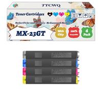 TTCWQ Compatible for Sharp MX-23GT Toner Cartridges Work for Sharp MX-2614N MX-2310U MX-3010 MX-3111U Printers, with Chip, High Yield 18000 Pages, High-Definition Printing (4-Pack BK/C/M/Y)
