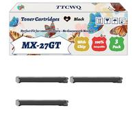 TTCWQ Compatible for Sharp MX-27GT Toner Cartridges Work for Sharp MX-3500N MX-3501N MX-45 Printers, with Chip, High Yield 28000 Pages, High-Definition Printing (3 Pack Black)