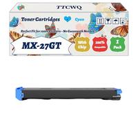 TTCWQ Compatible for Sharp MX-27GT Toner Cartridges Work for Sharp MX-3500N MX-3501N MX-45 Printers, with Chip, High Yield 28000 Pages, High-Definition Printing (1 Pack Cyan)