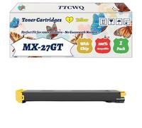 TTCWQ Compatible for Sharp MX-27GT Toner Cartridges Work for Sharp MX-4500N MX-4501N Printers, with Chip, High Yield 28000 Pages, High-Definition Printing (1 Pack Yellow)