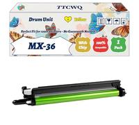 TTCWQ Compatible for Sharp MX-36 Drum Unit Work for Sharp DX-2500N MX-2610N MX-3115N MX-1810U MX-2614N MX-3140N Printers, with Chip, High Yield 90000 Pages, High-Definition Printing (1 Pack Yellow)