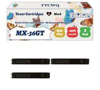 TTCWQ Compatible for Sharp MX-36GT Toner Cartridges Work for Sharp MX-2610N MX-3610N MX-3110N Printers, with Chip, High Yield 25000 Pages, High-Definition Printing (3 Pack Black)
