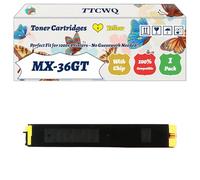 TTCWQ Compatible for Sharp MX-36GT Toner Cartridges Work for Sharp MX-2610N MX-3610N MX-3110N Printers, with Chip, High Yield 25000 Pages, High-Definition Printing (1 Pack Yellow)