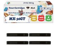 TTCWQ Compatible for Sharp MX-36GT Toner Cartridges Work for Sharp MX-2640N MX-3115N MX-3140N MX-3640N Printers, with Chip, High Yield 25000 Pages, High-Definition Printing (4 Pack Black)