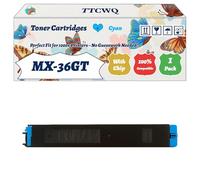 TTCWQ Compatible for Sharp MX-36GT Toner Cartridges Work for Sharp MX-2640N MX-3115N MX-3140N MX-3640N Printers, with Chip, High Yield 25000 Pages, High-Definition Printing (1 Pack Cyan)