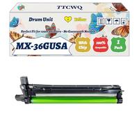 TTCWQ Compatible for Sharp MX-36GUSA Drum Unit Work for Sharp MX-3115N MX-3110N MX-2640N Printers, with Chip, High Yield 100000 Pages, High-Definition Printing (1 Pack Yellow)