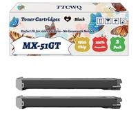 TTCWQ Compatible for Sharp MX-51GT Toner Cartridges Work for Sharp MX-4112 MX-4112N MX-4112NA Printers, with Chip, High Yield 40000 Pages, High-Definition Printing (2 Pack Black)