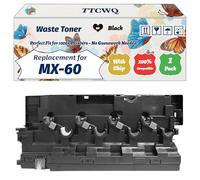TTCWQ Compatible for Sharp MX-60 Waste Toner Container Work for Sharp MX-3050 MX-3060 MX-3070 MX-3550 MX-3560 MX-3570 Printers (1 Pack Black)