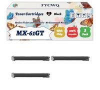 TTCWQ Compatible for Sharp MX-61GT Toner Cartridges Work for Sharp MX-4060N MX-4060 MX-4051 MX-4050V Printers, with Chip, High Yield 40000 Pages, High-Definition Printing (3 Pack Black)