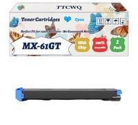 TTCWQ Compatible for Sharp MX-61GT Toner Cartridges Work for Sharp MX-5070V MX-5070N MX-5051 MX-5050V Printers, with Chip, High Yield 40000 Pages, High-Definition Printing (1 Pack Cyan)