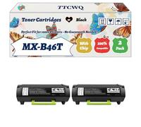 TTCWQ Compatible for Sharp MX-B46T Toner Cartridges Work for Sharp MX-B467F MX-B467P Printers, with Chip, High Yield 35000 Pages, High-Definition Printing (2-Pack Black)