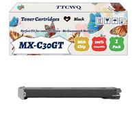 TTCWQ Compatible for Sharp MX-C30GT Toner Cartridges Work for Sharp MX-C250FE MX-C300WE MX-C301W MX-C304W Printers, with Chip, High Yield 24000 Pages, High-Definition Printing (1 Pack Black)