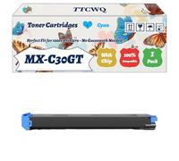 TTCWQ Compatible for Sharp MX-C30GT Toner Cartridges Work for Sharp MX-C250FE MX-C300WE MX-C301W MX-C304W Printers, with Chip, High Yield 24000 Pages, High-Definition Printing (1 Pack Cyan)