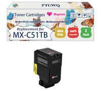 TTCWQ Compatible for Sharp MX-C51TB Toner Cartridges Work for Sharp MX-C507P Printers, with Chip, High Yield 16000 Pages, High-Definition Printing (1 Pack Magenta)