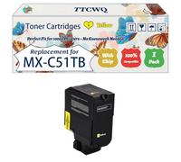 TTCWQ Compatible for Sharp MX-C51TB Toner Cartridges Work for Sharp MX-C507P Printers, with Chip, High Yield 16000 Pages, High-Definition Printing (1 Pack Yellow)
