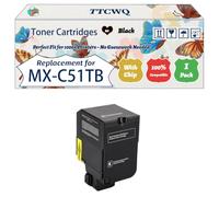 TTCWQ Compatible for Sharp MX-C51TB Toner Cartridges Work for Sharp MX-C507P Printers, with Chip, High Yield 16000 Pages, High-Definition Printing (1 Pack Black)