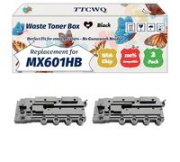 TTCWQ Compatible for Sharp MX601HB Waste Toner Box Work for Sharp MX-2651 MX-3551 MX-4061 MX-6051 MX-3051 MX-3561 Printers (2-Pack Black)