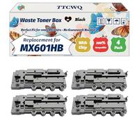 TTCWQ Compatible for Sharp MX601HB Waste Toner Box Work for Sharp MX-4071 MX-6071 MX-3061 MX-3571 MX-5051 MX-3071 Printers (4 Pack Black)