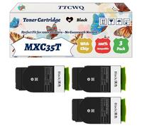 TTCWQ Compatible for Sharp MXC35T Toner Cartridge Work for Sharp MX-C357F MX-C407P Printers, with Chip, High Yield 10000 Pages, High-Definition Printing (3 Pack Black)