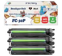TTCWQ Compatible for Toshiba FC-30P Developer Unit Work for Toshiba E-Studio 305 CP 305 CS 306 CS Printers, with Chip, High Yield 60000 Pages, High-Definition Printing (3 Pack Black)