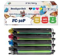 TTCWQ Compatible for Toshiba FC-30P Developer Unit Work for Toshiba E-Studio 305 CP 305 CS 306 CS Printers, with Chip, High Yield 60000 Pages, High-Definition Printing (4-Pack BK/C/M/Y)
