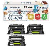 TTCWQ Compatible for Toshiba OD-470P Drum Unit Work for Toshiba E-Studio 385 P 385 S 470 P Printers, with Chip, High Yield 60000 Pages, High-Definition Printing (3 Pack Black)