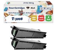TTCWQ Compatible for Toshiba T-3008 Toner Cartridges Work for Toshiba E-Studio 2008 A E-Studio 2508 A E-Studio 3008 A E-Studio 3508 A E-Studio 4508 A E-Studio 5008 Printers (2-Pack Black)