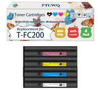 TTCWQ Compatible for Toshiba T-FC200 Toner Cartridges Work for Toshiba E-Studio 2000 AC E-Studio 2500 AC Printers, with Chip, High Yield 38400 Pages, High-Definition Printing (4-Pack BK/C/M/Y)