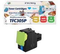 TTCWQ Compatible for Toshiba TFC305P Toner Cartridges Work for Toshiba e-Studio 305CS 305CP 306CS Printers, with Chip, High Yield 6000 Pages, High-Definition Printing (1 Pack Cyan)