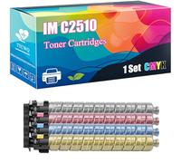 TTCWQ IM C2510 Toner Cartridges Compatible with Ricoh IM C2010 A C2510 Printers, High-Yield Ideal for High-Volume Printing (4-Pack BK/C/M/Y)