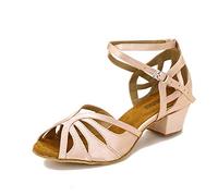 TTdancewear Dance Shoes for Women Low Heel Ballroom Dance Shoes Salsa Latin Practice Dancing Shoes Cuban Heels 1.5 inch, Nude-1.5inch Heels, 6.5 UK
