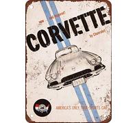 TTDECK Corvette Vintage Look Reproduction Metal Tin Sign 8 x 12 Inches 2 Vintage Aluminum Retro Metal Sign