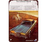 TTDECK Lincoln Continental Mark III Vintage Look Reproduction Metal Tin Sign 8 x 12 Inches Vintage Aluminum Retro Metal Sign